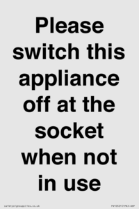 Please switch this appliance off at the socket when not in use